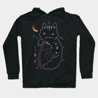 woman sitting on cat cloud Hoodie